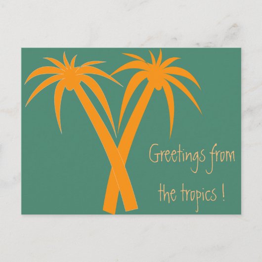 Tropical Palm Trees Orange Summer Postkarte (Vorderseite)