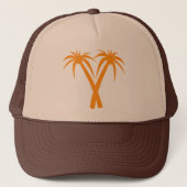 Tropical Palm Trees Orange Summer Truckerkappe (Vorderseite)