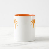 Tropical Palm Trees Orange Summer Zweifarbige Tasse (Mittel)