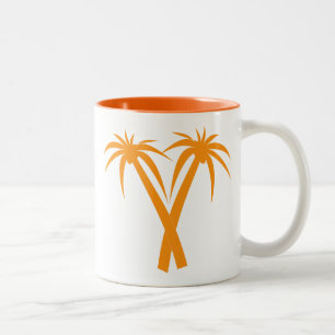 Tropical Palm Trees Orange Summer Zweifarbige Tasse