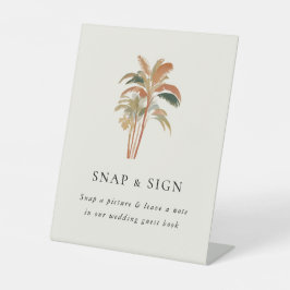Tropical Palm Trees Pastel Boho Hochzeit Signage Sockelschild