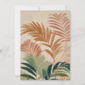 Tropical Palm Trees Pastel Boho Polterabend Einladung (Rückseite)