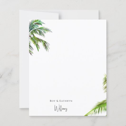 Tropical Palm Trees Personalisiert Name Stationery (Vorderseite)