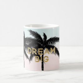 Tropical Palm Trees Pink Mint Ombre Gold Traum gro Kaffeetasse