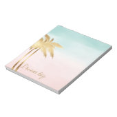 Tropical Palm Trees Pink Mint Ombre Gold Traum gro Notizblock (Rotiert)