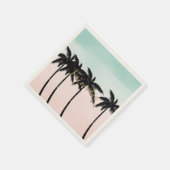 Tropical Palm Trees Pink Mint Ombre Gold Traum gro Serviette (Ecke)