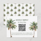 Tropical Palm Trees QR RSVP Card Karte (Vorne/Hinten)