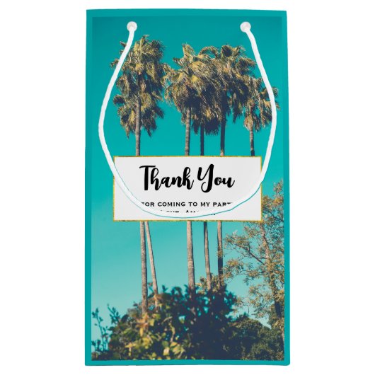 Tropical Palm Trees Retro Party Vielen Dank Kleine Geschenktüte (Rückseite)
