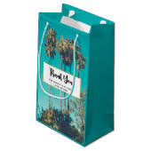 Tropical Palm Trees Retro Party Vielen Dank Kleine Geschenktüte (Rückseite Schrägansicht)