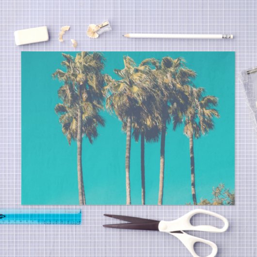 Tropical Palm Trees Retro Seidenpapier (Handwerk)
