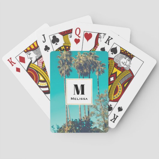 Tropical Palm Trees Retro Spielkarten (Rückseite)
