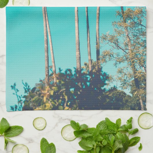 Tropical Palm Trees Retro Vibe Geschirrtuch (Gefaltet)