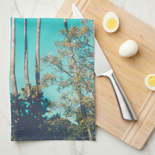 Tropical Palm Trees Retro Vibe Geschirrtuch (Viertel Falte)