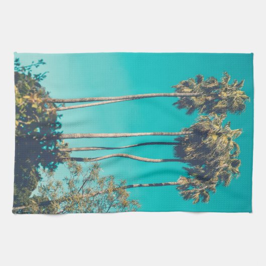 Tropical Palm Trees Retro Vibe Geschirrtuch (Horizontal)