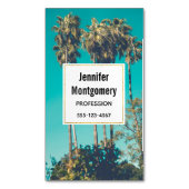 Tropical Palm Trees Retro Vibe Magnetische Visitenkarte (Vorderseite Vertikal)