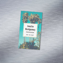 Tropical Palm Trees Retro Vibe Magnetische Visitenkarte