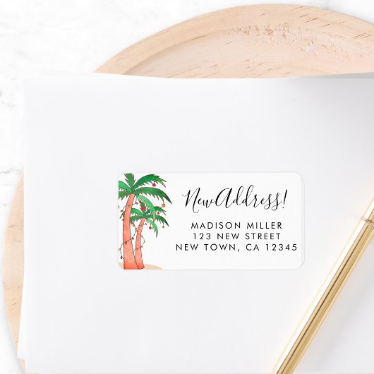 Tropical Palm Trees Return Address Adressaufkleber