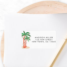 Tropical Palm Trees Return Address Adressaufkleber