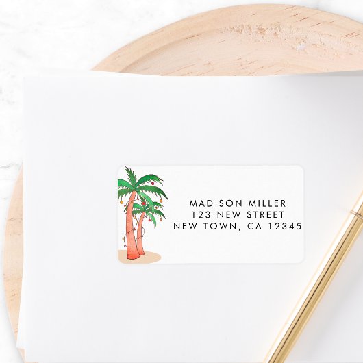 Tropical Palm Trees Return Address  Adressaufkleber
