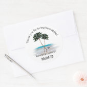 Tropical Palm Trees Round Wedding Sticker (Umschlag)