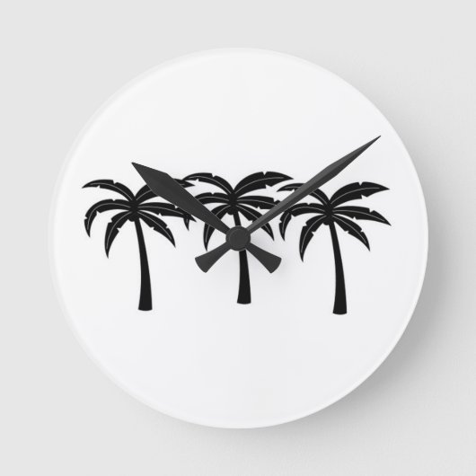Tropical Palm Trees Runde Wanduhr (Vorderseite)