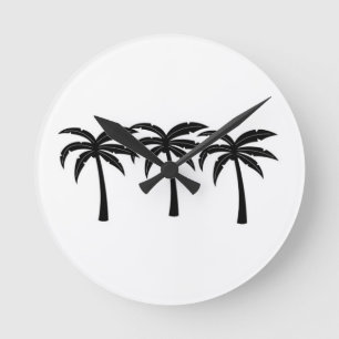 Tropical Palm Trees Runde Wanduhr