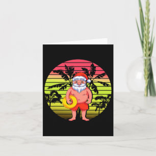 Tropical Palm Trees Santa Claus Sommer I Karte
