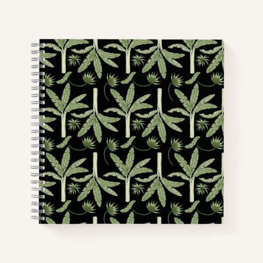 Tropical palm trees seamless pattern notizblock (Vorderseite)
