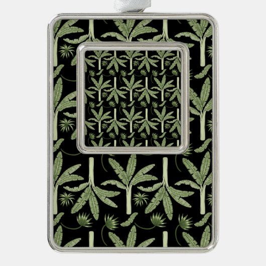 Tropical palm trees seamless pattern Rahmen-Ornament silber (Vorderseite)