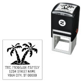 Tropical Palm Trees Seashore Beach Name Adresse Permastempel (Beispiel)