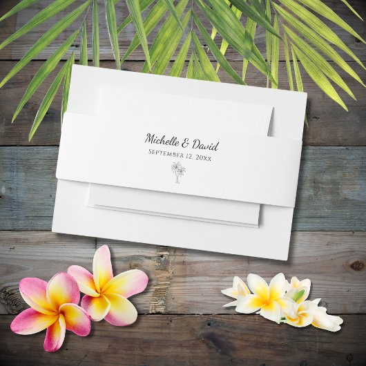 Tropical Palm Trees Simple Elegante Hochzeit Einladungsbanderole