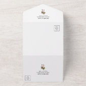 Tropical Palm Trees Simple Typografy Wedding All In One Einladung (Außenbereich)