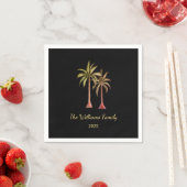 Tropical Palm Trees Summer Pool Party Black Serviette (Beispiel)