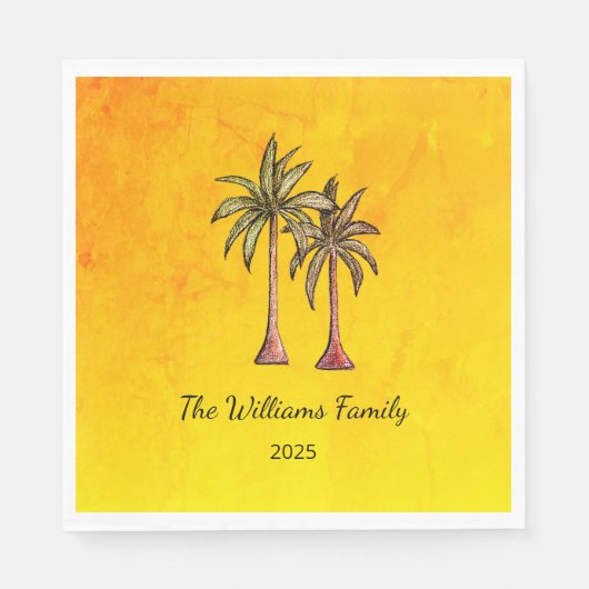 Tropical Palm Trees Summer Swim Pool Party Gold Serviette (Vorderseite)