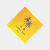 Tropical Palm Trees Summer Swim Pool Party Gold Serviette (Ecke)