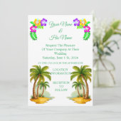 Tropical Palm Trees Thunder_Cove Einladung (Stehend Vorderseite)