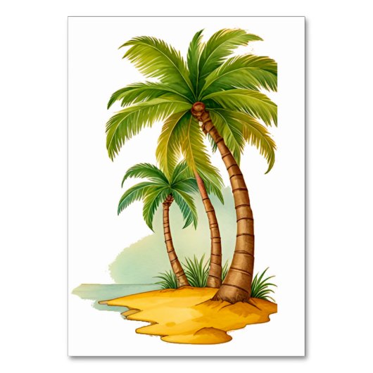 Tropical Palm Trees Thunder_Cove Tischnummer (Rückseite)