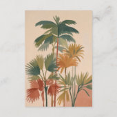 Tropical Palm Trees Watercolor Pastel Boho Hochzei Begleitkarte (Rückseite)