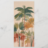 Tropical Palm Trees Watercolor Pastel Boho Hochzei Menükarte (Rückseite)