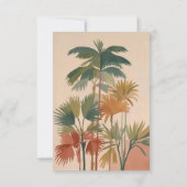 Tropical Palm Trees Watercolor Pastel Boho Hochzei RSVP Karte (Rückseite)