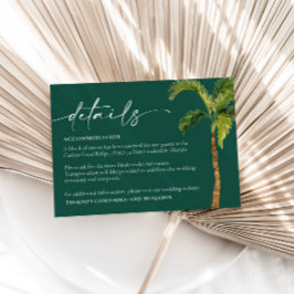 Tropical Palm Trees Wedding Details Umschließkarte Begleitkarte