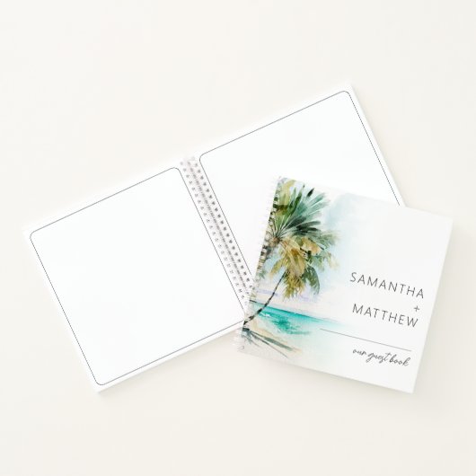 Tropical Palm Trees Wedding Guest Book Notizblock (Innenseite)