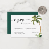 Tropical Palm Trees Wedding RSVP Card Mitteilungskarte (Vorderseite/Rückseite Beispiel)