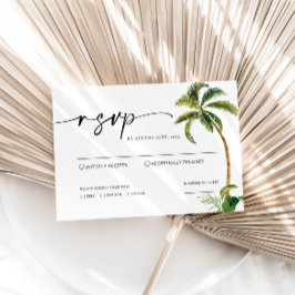 Tropical Palm Trees Wedding RSVP Card Mitteilungskarte