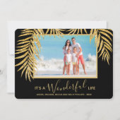 Tropical Palm Trees Weihnachtsfest Foto Feiertagskarte (Vorderseite)