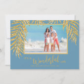 Tropical Palm Trees Weihnachtsfest Foto Feiertagskarte (Vorderseite)