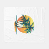 Tropical Palm Trees with Vibrant Sunset Fleecedecke (Vorderseite (Horizontal))