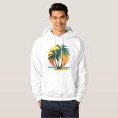 Tropical Palm Trees with Vibrant Sunset  Hoodie (Vorne ganz)