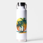 Tropical Palm Trees with Vibrant Sunset Trinkflasche (Vorne)