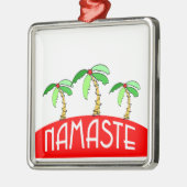 Tropical Palm Trees Yoga Namaste Weihnachten Ornament Aus Metall (Links)